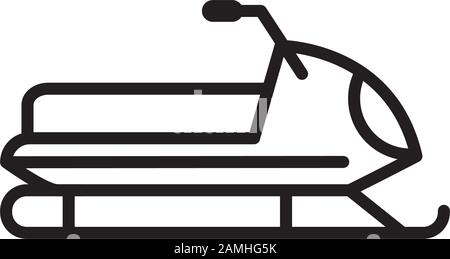 snowmobile vehicle transport linear design Stock Vector