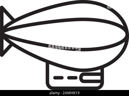 zeppelin airship transport linear design Stock Vector
