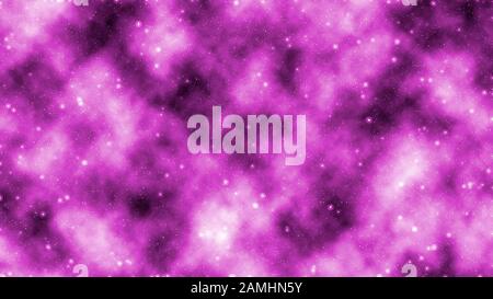 Pink clouds in black night sky. Space background Stock Photo