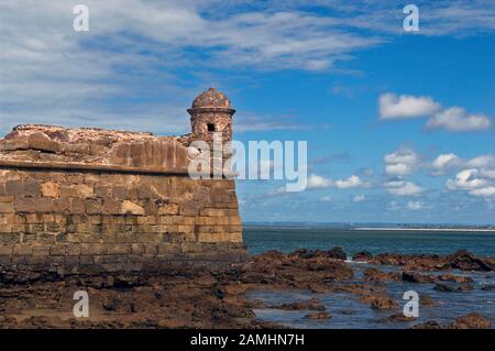 Ruins of Fortress of Tapirandu, Morro de São Paulo, Ilha de Tinharé, Bahia, Brazil Stock Photo