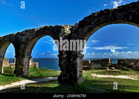 Ruins of Fortress of Tapirandu, Morro de São Paulo, Ilha de Tinharé, Bahia, Brazil Stock Photo