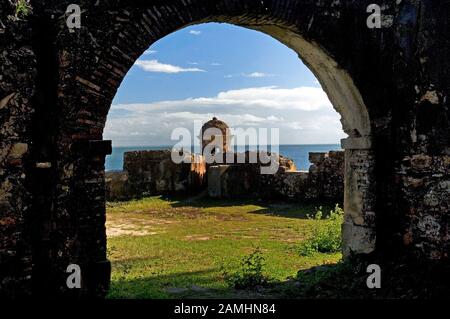 Ruins of Fortress of Tapirandu, Morro de São Paulo, Ilha de Tinharé, Bahia, Brazil Stock Photo