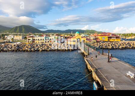 Port Zante cruise terminal, Basseterre, St. Kitts, St. Kitts and Nevis, Leeward Islands, West Indies, Caribbean Stock Photo