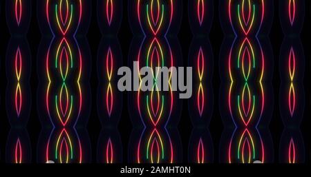 Abstract colorful rainbow light streaks background. Simple clean symmetrical geometric lines. Soft glow. Graphics backdrop element Stock Photo