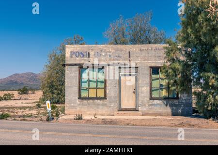 Old Post office part of Kelso Depot museum  in Kelso Mojave National Preserve California USA Stock Photo