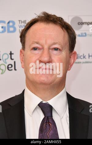 London, UK. 13th Jan, 2020. Simon Beaufoy attends Writers' Guild Awards 2020 annual awards ceremony allowing writers across film, theatre, TV and books to honour the achievements of their peers, at The Royal College of Physicians London, UK - 13 January 2020 Credit: Nils Jorgensen/Alamy Live News Stock Photo