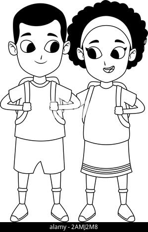 Boy And Girl Cartoon Design Kid Childhood Little People Lifestyle And Person Theme Vector Illustration Stock Vector Image Art Alamy