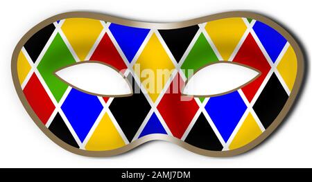 isolated harlequin mask for carnival and mardi gras Stock Vector