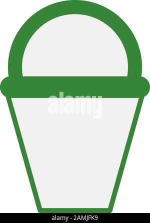 plastic bucket pot isolated icon Stock Vector