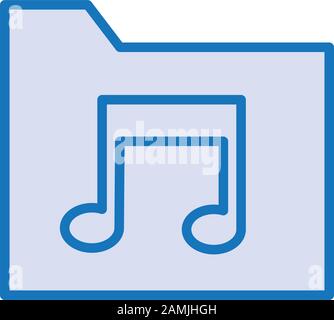 folder with music note sound Stock Vector