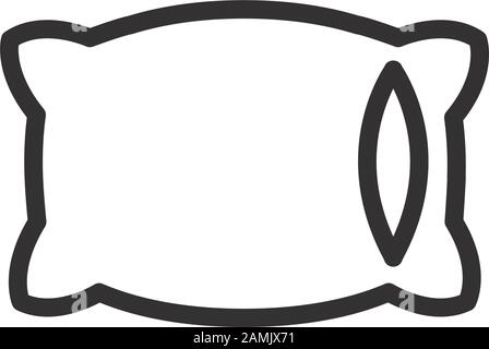 mattress comfortable soft textile pillow vector illustration linear design Stock Vector