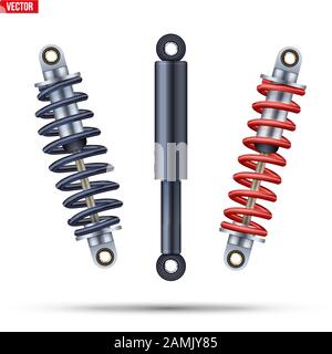 Set of Shock absorber Car suspension Stock Vector