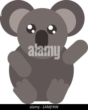 koala waving hand cartoon australia icon on white background vector illustration Stock Vector