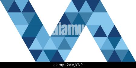 Wave triangles zigzag sign geometric logo. Technology business identity concept. Creative corporate template. Stock Vector illustration isolated on Stock Vector