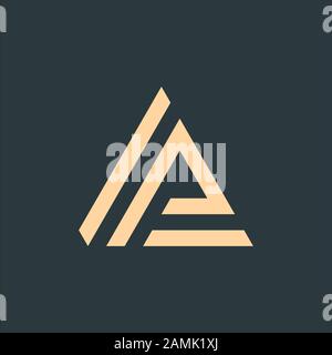 Triangle Geometry Logo. Technology business identity concept. Creative corporate template. Stock Vector illustration isolated on green background. Stock Vector