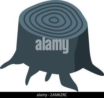 Black stump icon, isometric style Stock Vector