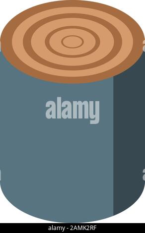 Natural tree stump icon, isometric style Stock Vector