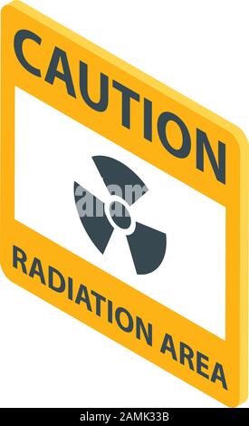 Radiation area icon, isometric style Stock Vector