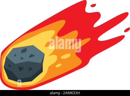 Space meteorite icon, isometric style Stock Vector
