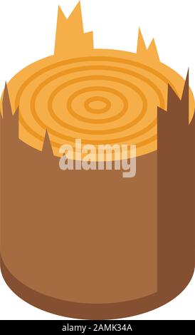 Tree stub icon, isometric style Stock Vector