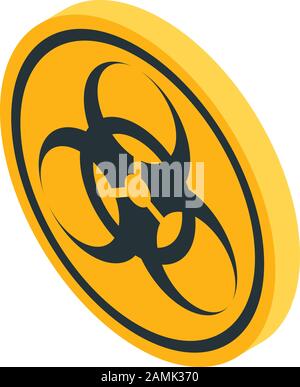 Circle radiation sign icon, isometric style Stock Vector