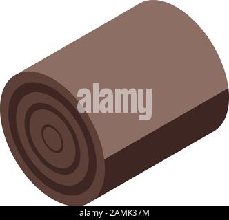 Tree stump section icon, isometric style Stock Vector
