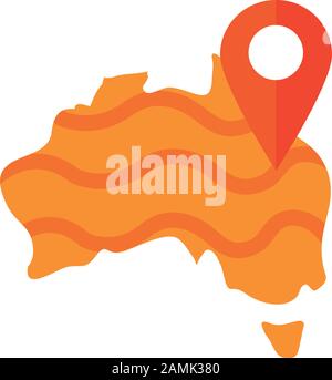 map location pointer australia icon on white background vector illustration Stock Vector