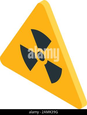 Radiation triangle icon, isometric style Stock Vector