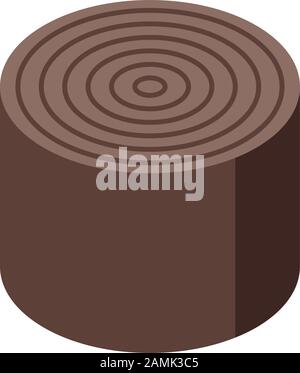 Round stump icon, isometric style Stock Vector