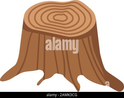 Section stump icon, isometric style Stock Vector