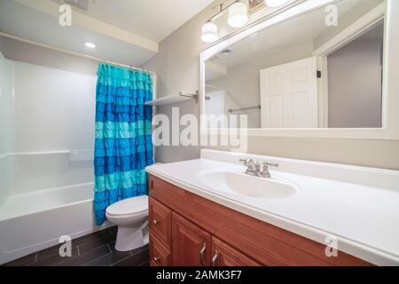 Interior of a small modern bathroom bright interior Stock Photo