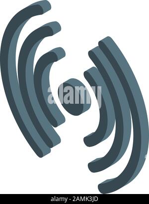 Radiation location icon, isometric style Stock Vector