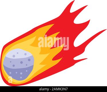Fire meteorite icon, isometric style Stock Vector