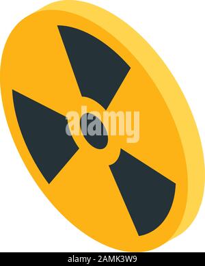 Danger radiation icon, isometric style Stock Vector