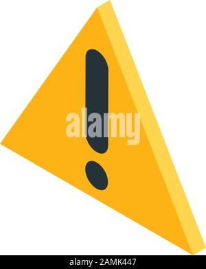 Exclamation sign icon, isometric style Stock Vector