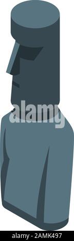 Eastern island landmark icon, isometric style Stock Vector