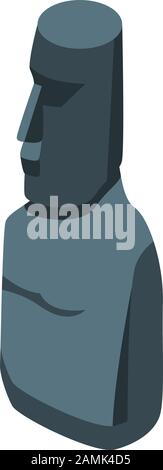 Easter island monument icon, isometric style Stock Vector