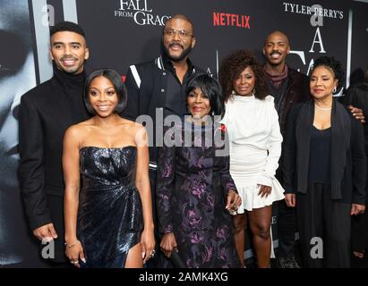 New York, NY - January 13, 2020: Cast attends premiere of Netflix A Fall From Grace at Metrograph Stock Photo