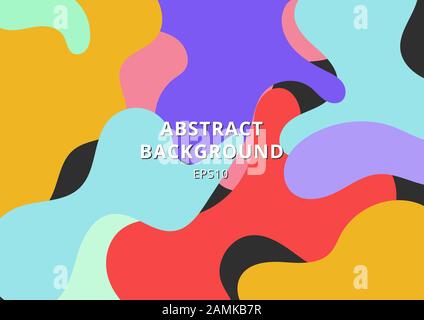 Abstract colorful free form shape background. Fluid forms shapes vibrant color. Vector illustration Stock Vector