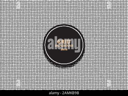 Abstract grid black stripes rough lines on white background. Vector illustration Stock Vector