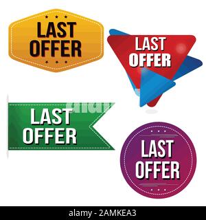 Last offer sticker or label set on white background, vector illustration Stock Vector