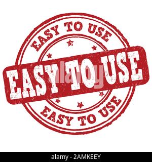 Easy to use sign or stamp on white background, vector illustration Stock Vector