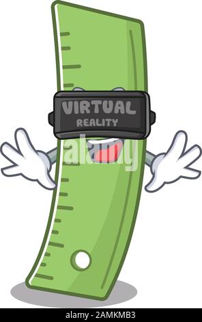 With virtual reality ruler character cartoon design Stock Vector Image ...
