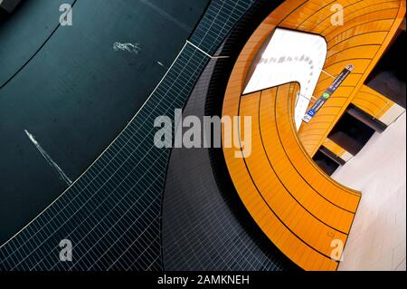 Water damage to the walls of the Marienplatz underground station in Munich. [automated translation] Stock Photo