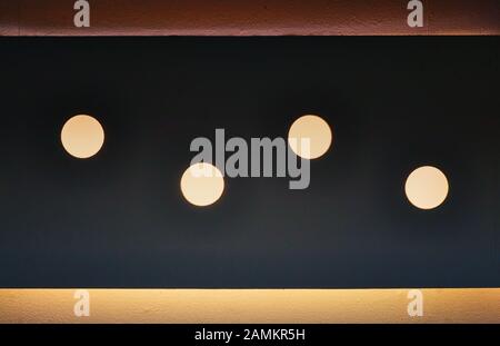 Spotlights as wall or ceiling lighting. Stock Photo