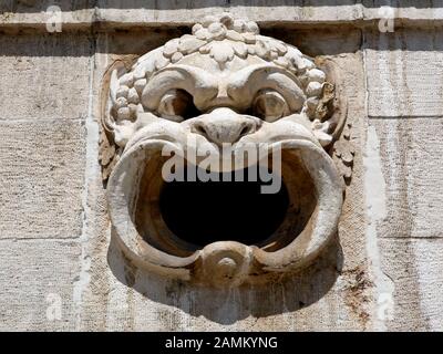 Gargoyles on the facade of the Bavarian National Museum on Prinzregentenstrasse in Munich. [automated translation] Stock Photo