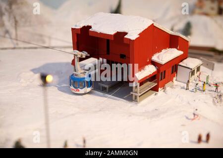 Model railway landscape in the basement of the canteen of Krauss Maffei. Employees founded an association for model railways in the 60s. Over the decades, a summer and a winter landscape were created in loving detail. [automated translation] Stock Photo