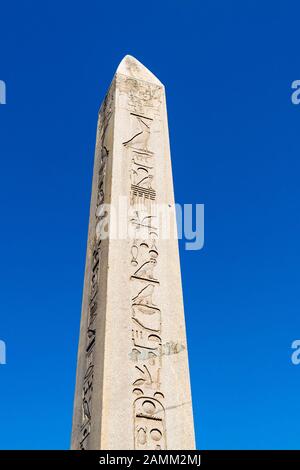 Obelisk in Hippodrome of Constantinople in Sultan Ahmet Square, Istanbul, Turkey Stock Photo