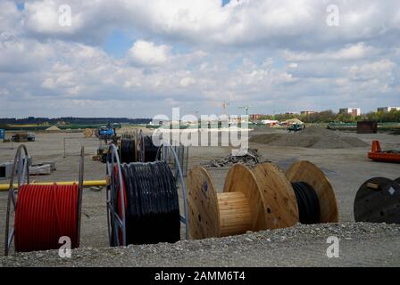 Cable for development work in the Freiham development area. [automated translation] Stock Photo