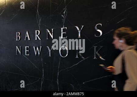 A person walks by the Barneys New York store in the Chelsea neighborhood in Manhattan, New York, NY (January 11, 2020) Stock Photo